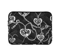 Laptop Sleeve Case 13-14 Inch Classical Computer Bag Gothic Darkness Hearts Chain Tablet Briefcase Carrying Bag for Work Travel