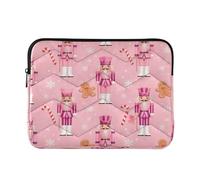Laptop Sleeve Case 13-14 Inch Classical Laptop Carrying Case with Zipper Pink Cartoon Nutcracker Soldiers Hard Cover with Zipper for Work Travel