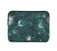 Laptop Sleeve Case 13-14 Inch Classical Sleeve for Laptops Green Gold Tarot Astrology Moon for Travel Business altego Clear
