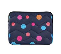 Laptop Sleeve Case 13-14 Inch Classical Sleeve for Laptops Modern Colorful Rounds Dots Black Tablet Briefcase Carrying Bag for Work Journey estuche para