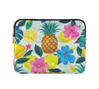Laptop Sleeve Case 13-14 Inch Classical Tablet Briefcase Carrying Bag Summer Pineapple Lemon Floral Pattern Blue for Travel Business forro para