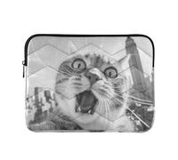 Laptop Sleeve Case 13-14 Inch Classy Computer Case The Empire State Building Cat Selfie Computer Briefcase with Zipper for Laptop Computer