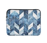 Laptop Sleeve Case 13-14 Inch Classy Laptop Case Bag Geometric Blue White Pattern Computer Briefcase with Zipper for Work Travel forro para laptop