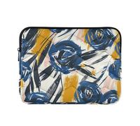 Laptop Sleeve Case 13-14 Inch Classy Laptop Cases Large Indigo Roses Doodles Blue Computer Carrying Bag for Travel Business