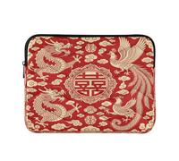 Laptop Sleeve Case 13-14 Inch Classy Laptop Sleeves Chinese Double Happiness Dragon Phoenix Notebook Computer Pocket for Work Journey