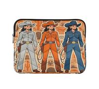 Laptop Sleeve Case 13-14 Inch Classy Sleeve for Laptops Cowgirl Western Orange Notebook Computer Pocket for Work Journey