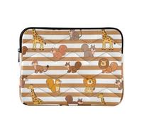 Laptop Sleeve Case 13-14 Inch Computer Case Brown White Striped Animal Lion Computer Briefcase with Zipper for Work Travel forro para Laptop