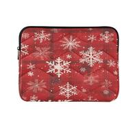 Laptop Sleeve Case 13-14 Inch Concise Carrying Bag with Zipper Christmas Red Snowflakes for Work Journey bolsa para M