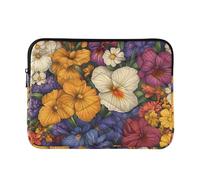 Laptop Sleeve Case 13-14 Inch Concise Computer Bag Colorful Flowers Computer Sleeve with Zipper for Work Journey