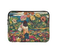 Laptop Sleeve Case 13-14 Inch Concise Laptop Bag Briefcase A Girl in A Flower Bush Tablet Briefcase Carrying Bag for Work Travel