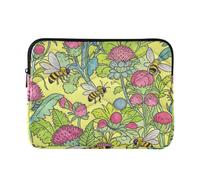 Laptop Sleeve Case 13-14 Inch Concise Laptop Bag with Zipper Scottish Flower Bumblebees Computer Case with Zipper for Work Travel