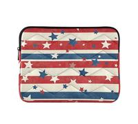 Laptop Sleeve Case 13-14 Inch Concise Laptop Bag with Zipper Striped American Star Travel Laptop Sleeve Bag for Men Women