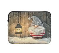 Laptop Sleeve Case 13-14 Inch Concise Laptop Carrying Case with Zipper Christmas Gnome Red Snow Computer Carrying Bag for Work Journey