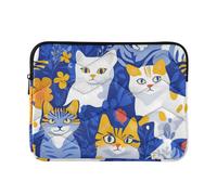 Laptop Sleeve Case 13-14 Inch Concise Laptop Case Chic American Cats Royal Blue Notebook Computer Pocket for Work Journey