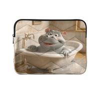 Laptop Sleeve Case 13-14 Inch Concise Sleeve for Laptop Cartoon Hippo Retro Bathtub_4 Computer Case for Work Journey