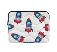 Laptop Sleeve Case 13-14 Inch Cool Case for Laptop 4th of July Independence Day Red and Blue Rockets Notebook Computer Pocket for Work Journey