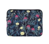 Laptop Sleeve Case 13-14 Inch Cool Computer Cases for Laptop Thistle Design Steel Cyan Black Case with Zipper for Travel Business