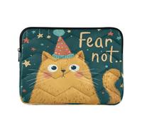 Laptop Sleeve Case 13-14 Inch Cool Laptop Carrying Case with Zipper Christmas Cute Cat Fear Not Hard Cover with Zipper for Work Journey