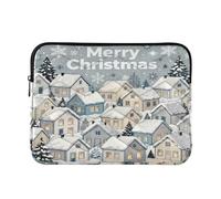 Laptop Sleeve Case 13-14 Inch Cool Laptop Storage Bag Nordic White Merry Christmas House for Work Journey funda para M
