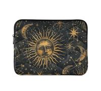Laptop Sleeve Case 13-14 Inch Cute Laptop Case Bag Mystic Golden Sun Moon Case Bag with Zipper for Work Journey