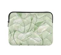 Laptop Sleeve Case 13-14 Inch Cute Laptop Cases Calla Lily Flower Pastel Colors Mint Green Case with Zipper for Travel Business