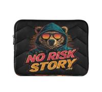 Laptop Sleeve Case 13-14 Inch Cute Laptop Sleeves No Risk No Story Bear Notebook Computer Pocket for Work Journey