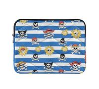 Laptop Sleeve Case 13-14 Inch Cute Laptop Zipper Case Blue White Striped Coastal Pirate Skeleton Carrying Bag with Zipper for Men Women forro para laptop