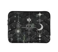 Laptop Sleeve Case 13-14 Inch Cute Laptop Zipper Case Gothic Darkness Moon Stars Black Computer Sleeve with Zipper for Work Journey