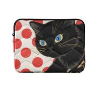 Laptop Sleeve Case 13-14 Inch durables Laptop Case Bag Red Dots Black Cat Bag with Zipper for Work Journey