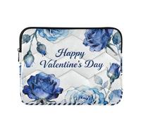 Laptop Sleeve Case 13-14 Inch durables Laptop Cases Valentine's Blue Rose Computer Case with Zipper for Men Women