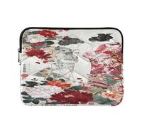 Laptop Sleeve Case 13-14 Inch Lightweight Case Hard Cover with Zipper Flowers Red Japanese Beauty for Work Journey rifle and co M