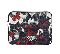 Laptop Sleeve Case 13-14 Inch Lightweight Computer Cases for Laptop Poker Anime Girl Red Carrying Bag with Zipper for Work Journey