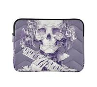 Laptop Sleeve Case 13-14 Inch Lightweight Laptop Cases Steampunk Style Skeleton Musician Case Bag with Zipper for Travel Business accesorios para
