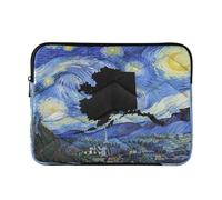 Laptop Sleeve Case 13-14 Inch Lightweight Laptop Sleeve Bag Van Gogh's Starry Night Alaska Map Computer Bag for Work Journey