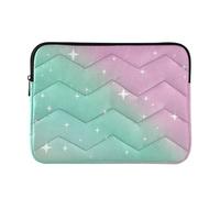 Laptop Sleeve Case 13-14 Inch Lightweight Sleeve for Laptop Childish Neon Star Gradient Peach Green Case Bag with Zipper for Work Journey
