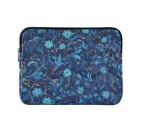 Laptop Sleeve Case 13-14 Inch Lightweight Sleeve for Laptops William Morris Style Blue Floral Pattern Notebook Computer Pocket for Work Journey