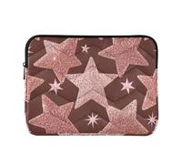 Laptop Sleeve Case 13-14 Inch Lightweight Tablet Briefcase Carrying Bag Fake Glitter Rose Gold Star White for Travel Business forro para