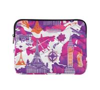 Laptop Sleeve Case 13-14 Inch Polyester Computer Bag The Orange Eiffel Tower The Statue Of Liberty Computer Sleeve with Zipper for Travel Business von holzhausen