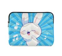 Laptop Sleeve Case 13-14 Inch Polyester Laptop Bag Briefcase Blue Stripe Cute Bunny Computer Sleeve with Zipper for Travel Business latitude laptop case