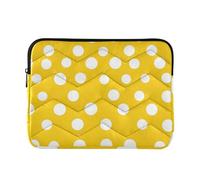 Laptop Sleeve Case 13-14 Inch Polyester Laptop Case Bag Modern White Rounds Dots Yellow Case Bag with Zipper for Men Women rifle and co