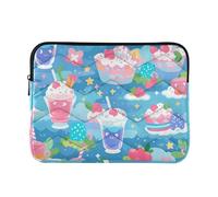Laptop Sleeve Case 13-14 Inch Polyester Laptop Storage Bag Cartoon Coloful Cute Ice Cream Computer Sleeve with Zipper for Work Travel forro para laptop
