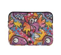 Laptop Sleeve Case 13-14 Inch Polyester Sleeve for Laptops Cute Dinosaur Scrawl Case Hard Cover with Zipper for Laptop Computer
