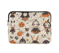 Laptop Sleeve Case 13-14 Inch Portable Laptop Sleeves Goth Yellow Halloween Doll Pumpkin Case with Zipper for Men Women fundas para laptop