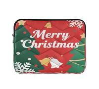 Laptop Sleeve Case 13-14 Inch Portable Laptop Storage Bag Merry Christmas Red Computer Briefcase with Zipper for Work Journey