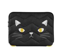 Laptop Sleeve Case 13-14 Inch Soft Laptop Bag Briefcase Cute Cartoon Cat Eyes Black Computer Carrying Bag for Work Travel