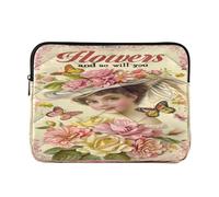 Laptop Sleeve Case 13-14 Inch Soft Lining Computer Case Vintage Age Beauty Computer Briefcase with Zipper for Work Journey Rifle and co