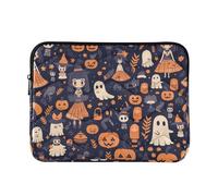 Laptop Sleeve Case 13-14 Inch Soft Lining Laptop Bag Briefcase Goth Yellow Halloween Doll Pumpkin Carrying Bag with Zipper for Men Women forro para