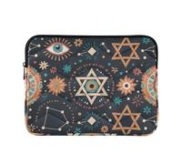 Laptop Sleeve Case 13-14 Inch Soft Lining Laptop Case Bag Bohemian Hexagram Eye Star Blue Computer Sleeve with Zipper for Work Journey