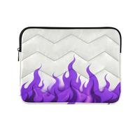 Laptop Sleeve Case 13-14 Inch Soft Lining Laptop Case White Fluorescent Purple Cool Flame Computer Bag with Zipper for Work Journey