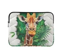 Laptop Sleeve Case 13-14 Inch Soft Lining Laptop Cases 3d Hole White Wall Animal Giraffe Computer Briefcase with Zipper for Travel Business forro para laptop